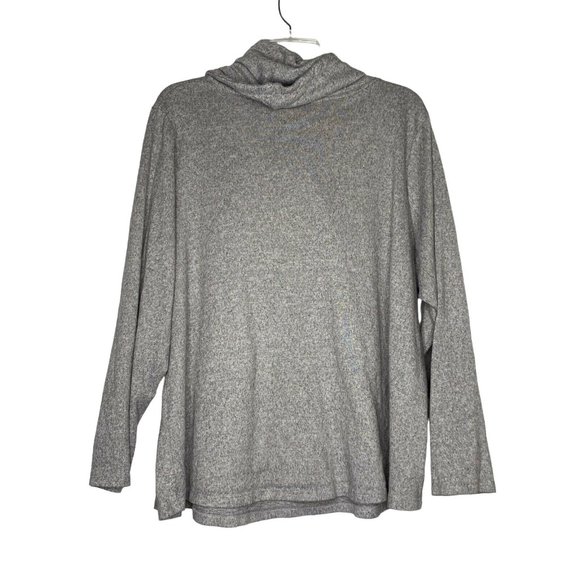 Avenue Women’s Gray Size 22 Athleticwear Cowl Neck Kangaroo Pocket Sweatshirt - Picture 5 of 10